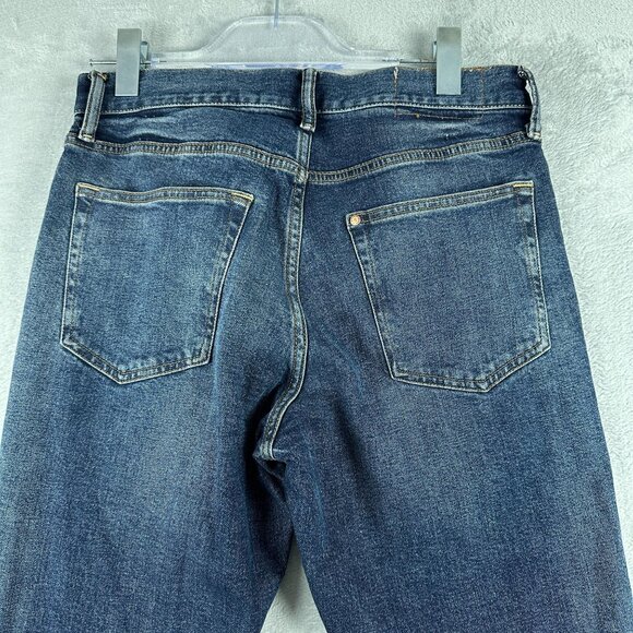 H&M Jeans Straight Leg Slim Fit Women Size 30/32 Acid Wash High Rise Blue - Picture 4 of 12